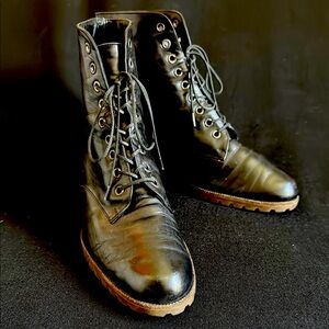 Robert Clergerie Black Leather Lace Up Boots